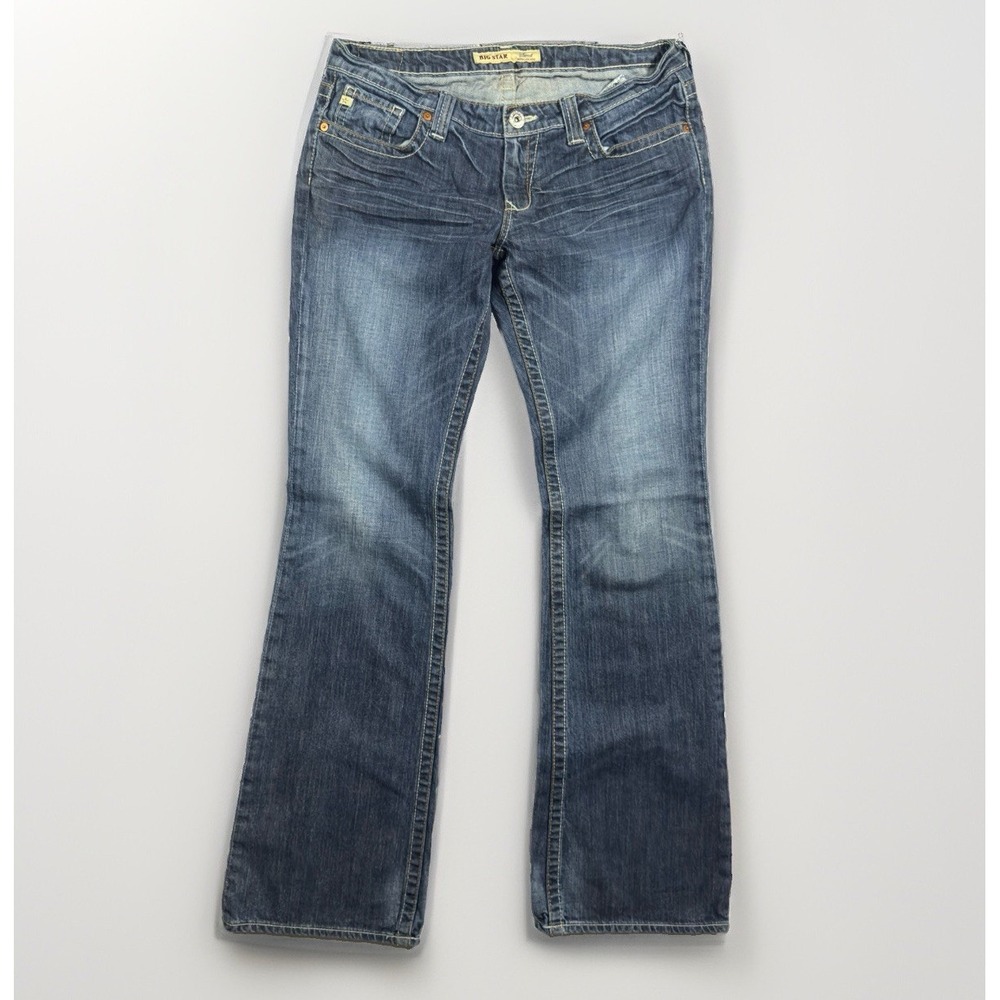 Big Star Sweet Ultra Low Rise Bootcut Jeans Women's 32 XL Medium Wash